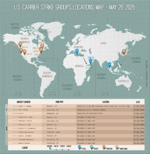 Locations Of US Carrier Strike Groups – May 20, 2025