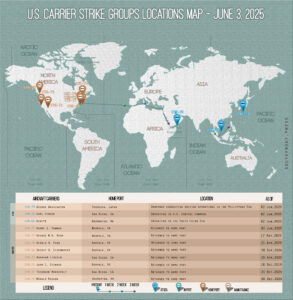 Locations Of US Carrier Strike Groups – June 3, 2025