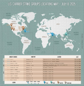 Locations Of US Carrier Strike Groups – July 8, 2025