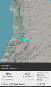 Lebanese Warplane Conducted Patrol Over Syria Following Threats