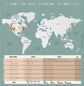 Locations Of US Carrier Strike Groups – September 9, 2025