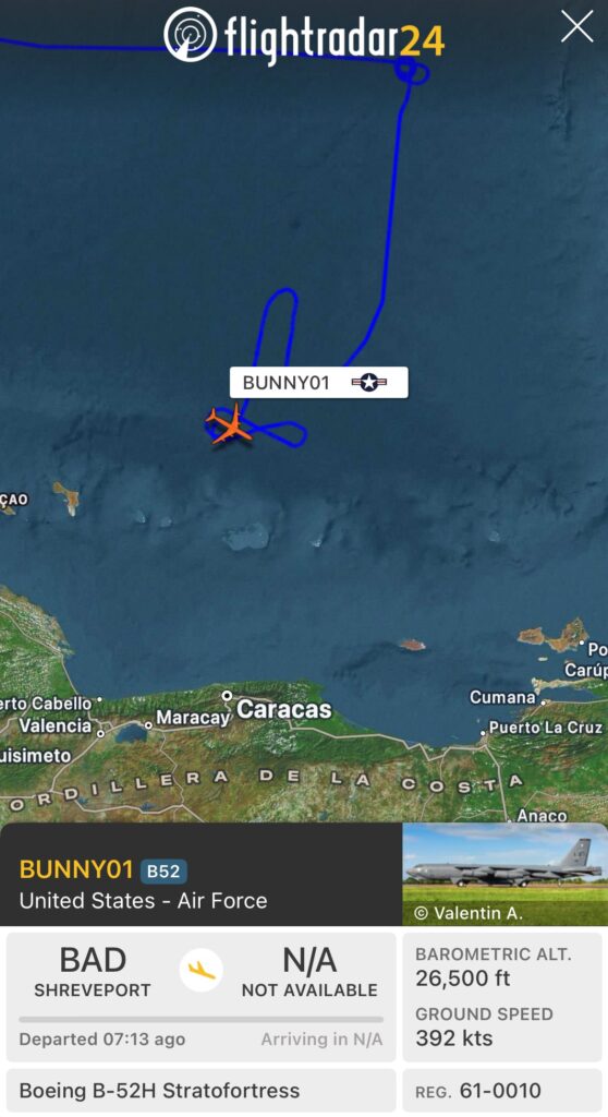 U.S. B-52 Bombers Flew Near Venezuela Following Fifth Strike On ‘Drug Boat’ (Video)